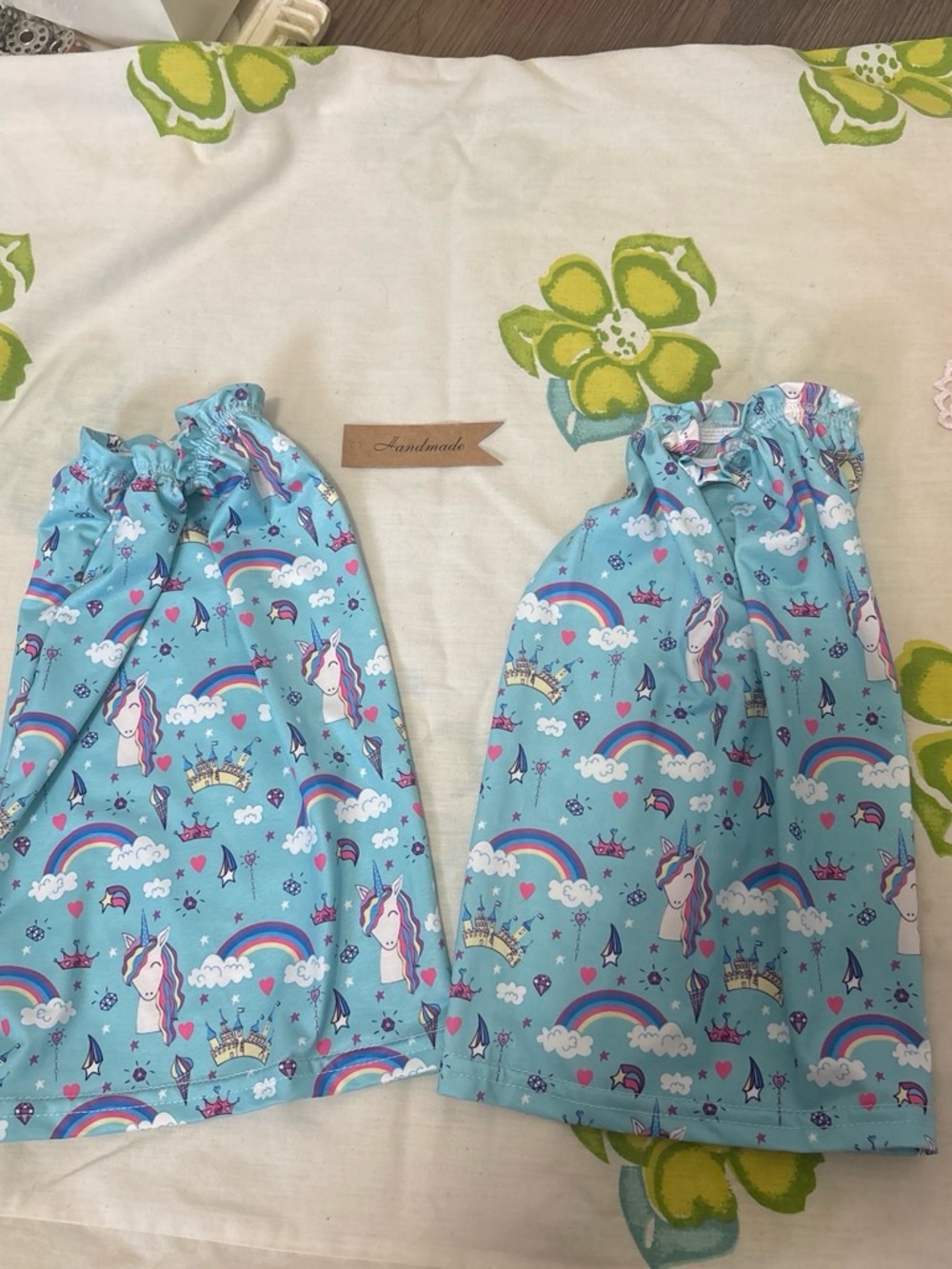 Handmade Kids Unicorn Rainbow Costume Skirt - Light Blue